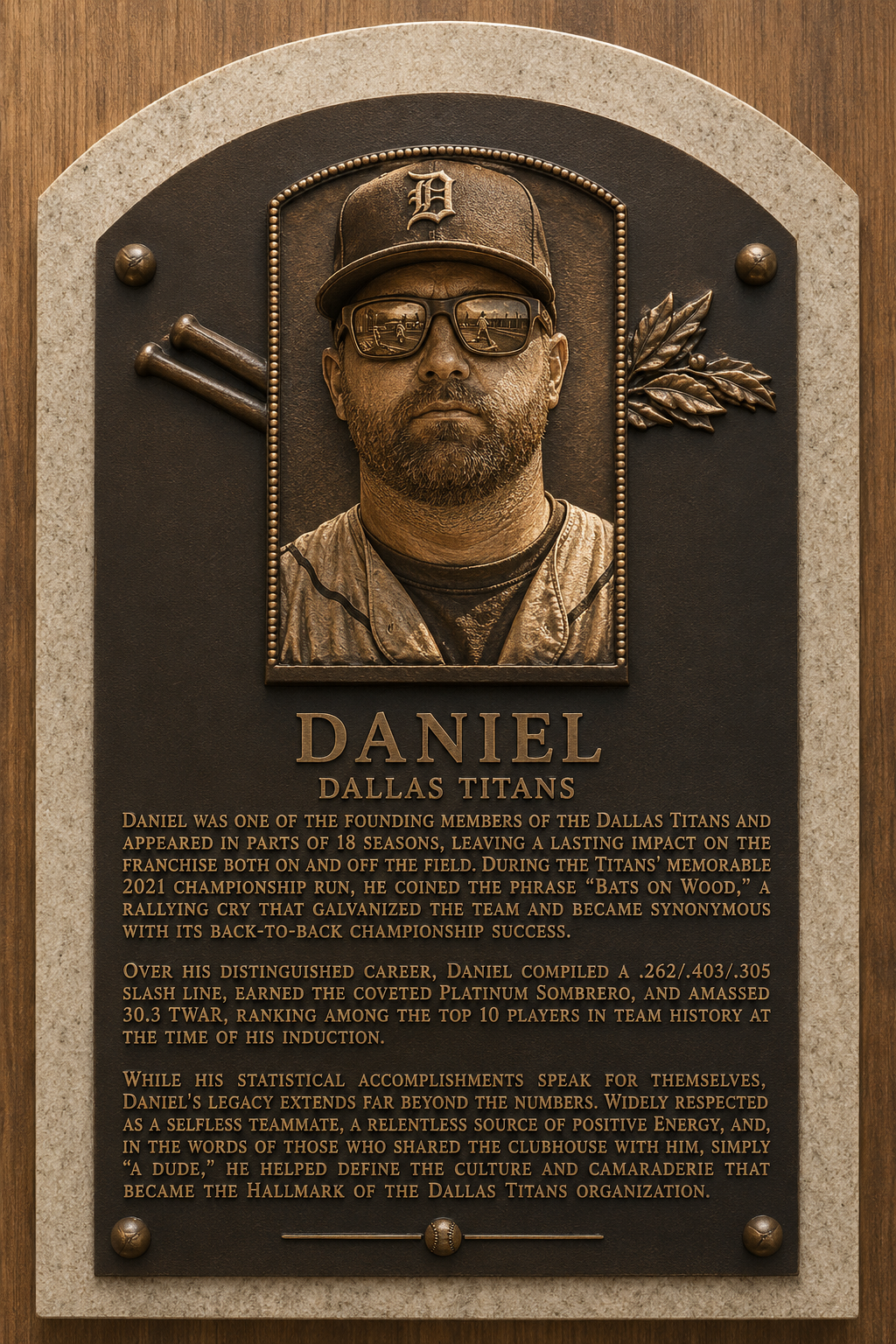 Daniel — Hall of Fame Plaque